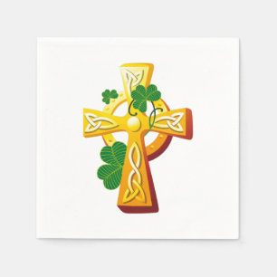 Irish Cross and Shamrocks St. Patrick's Day Napkin