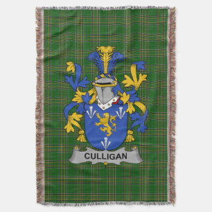  Irish Culligan or McColgan Coat of Arms Family Cr Throw Blanket