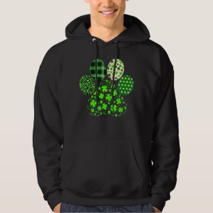 Irish Cute Dog Paw C Shamrock Lucky St Patricks Da Hoodie