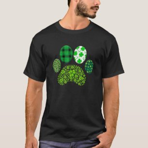 Irish Cute Dog Paw Clovers St Patrick's Day Lucky T-Shirt