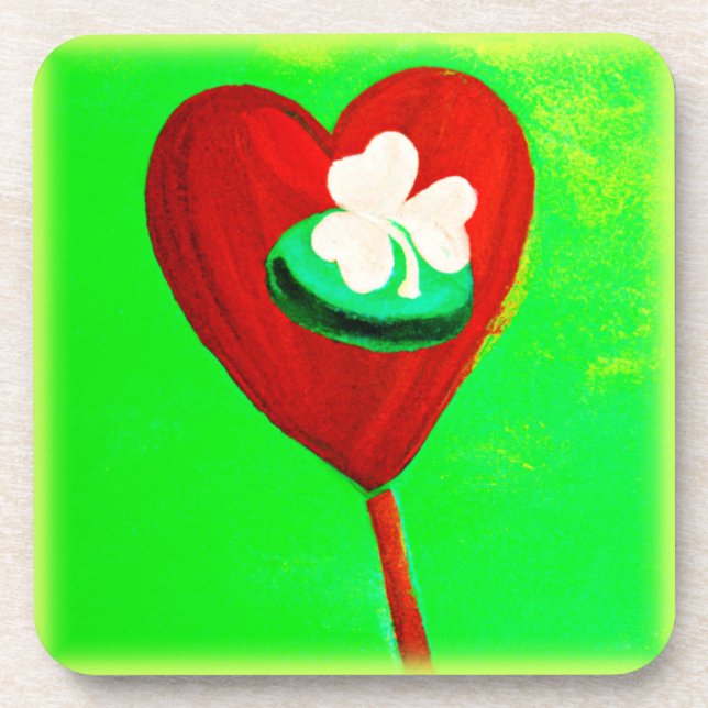 Irish Cute Painting Design. Buy Now Coaster (Front)