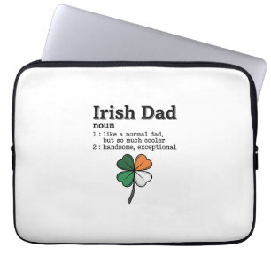 Irish Dad Funny Definition Clover Vintage Shirt Laptop Sleeve