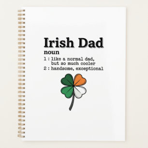 Irish Dad Funny Definition Clover Vintage Shirt Planner