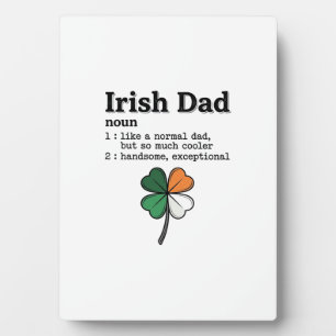 Irish Dad Funny Definition Clover Vintage Shirt Plaque