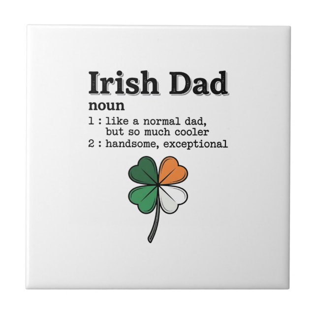 Irish Dad Funny Definition Clover Vintage Shirt Tile (Front)