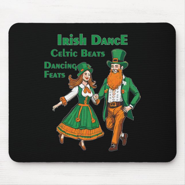 Irish Dance Celtic Beats Dancing St Patrick's Day  Mouse Mat (Front)