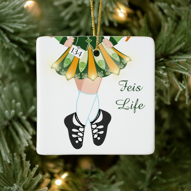 Irish Dance Feis Competition Feis Life Christmas Ceramic Ornament (Tree)