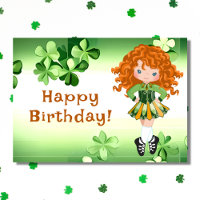 Irish Dance Green Shamrocks & Clovers Birthday