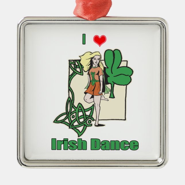 Irish dance heart metal tree decoration (Front)