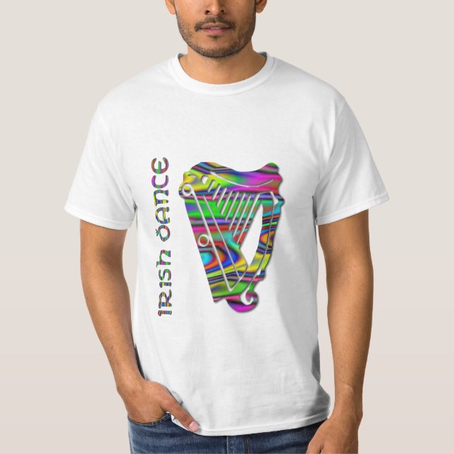 Irish Dance Rainbow Colours Harp of Ireland T T-Shirt (Front)