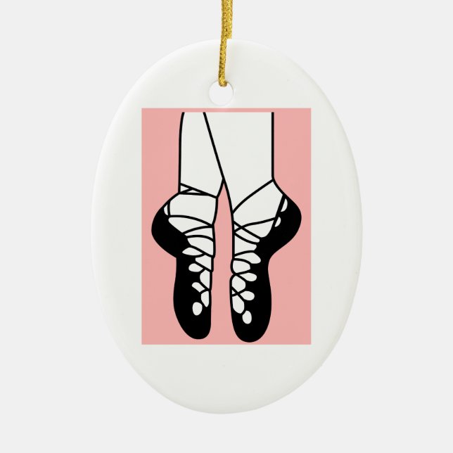 IRISH DANCE SHOES CERAMIC TREE DECORATION (Front)