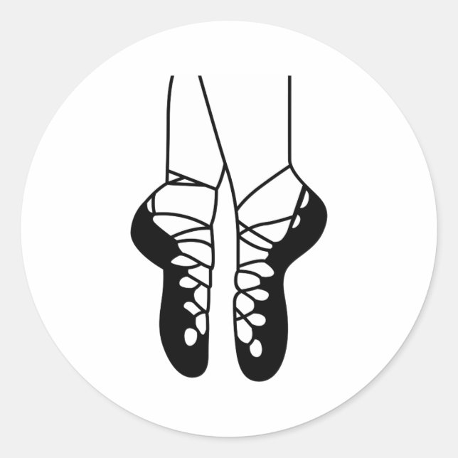 IRISH DANCE SHOES ONE COLOR CLASSIC ROUND STICKER (Front)