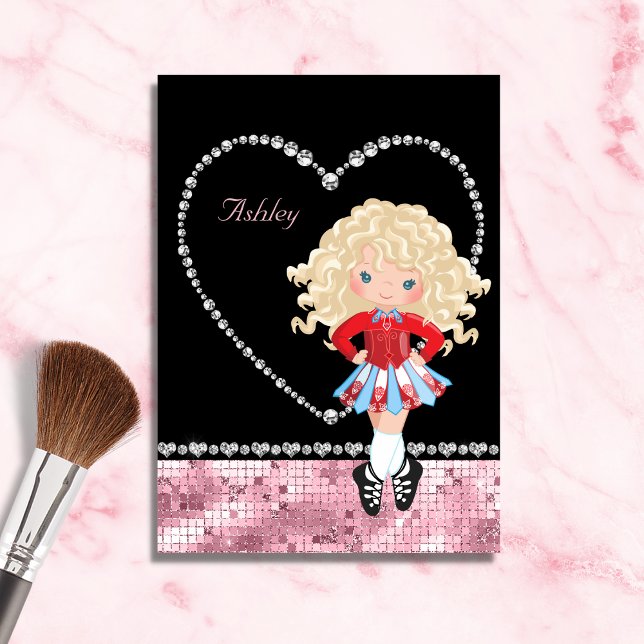 Irish Dance Valentine's Day Rhinestone Heart Holiday Card (Creator Uploaded)