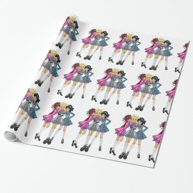 Irish Dance Wrapping Paper (Unrolled)