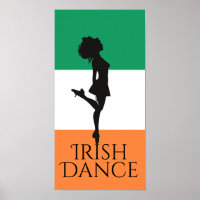 Irish Dancer and Flag of Ireland Hard Shoe Dance