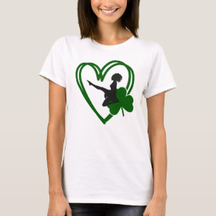 Irish Dancer and Green Heart Irish Dance T-Shirt