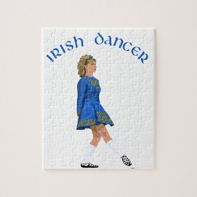 Irish Dancer Blonde in Blue Jigsaw Puzzle (Vertical)