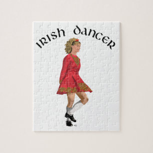 Irish Dancer Blonde in Red Jigsaw Puzzle