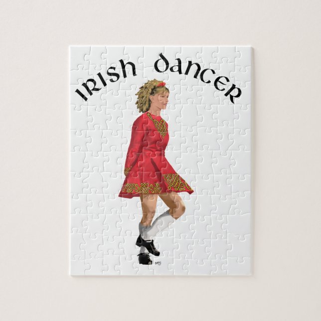 Irish Dancer Blonde in Red Jigsaw Puzzle (Vertical)
