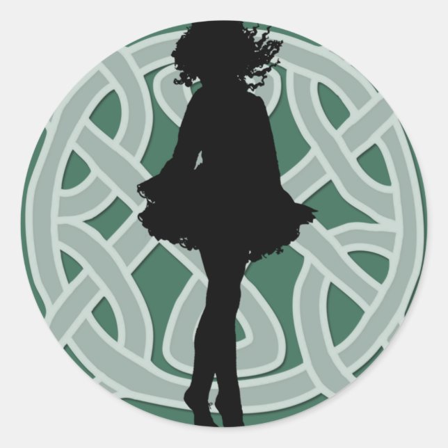Irish Dancer Celtic Green Sticker (Front)