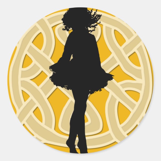 Irish Dancer Celtic Orange Sticker (Front)