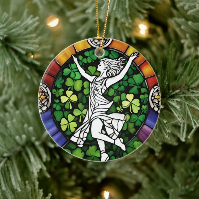 Irish Dancer Ceramic Tree Decoration (Tree)
