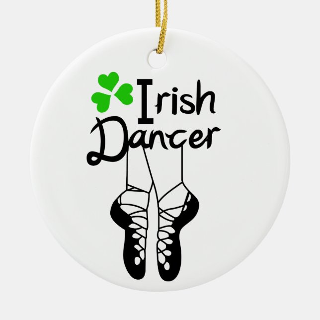 Irish Dancer Ceramic Tree Decoration (Front)