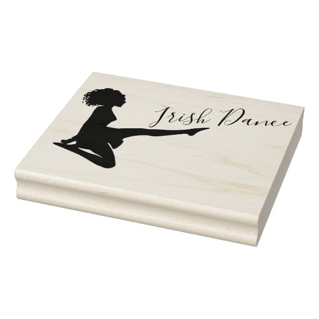Irish Dancer Dancing Soft Shoe Black White Dance Rubber Stamp (Stamp)