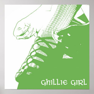 Irish Dancer Ghillie Girl Green Poster