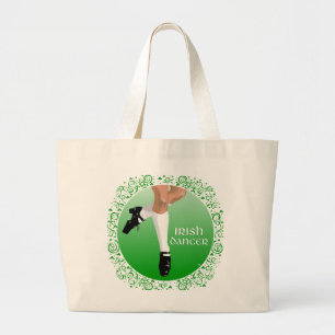 Irish Dancer Hard Shoe Large Tote Bag