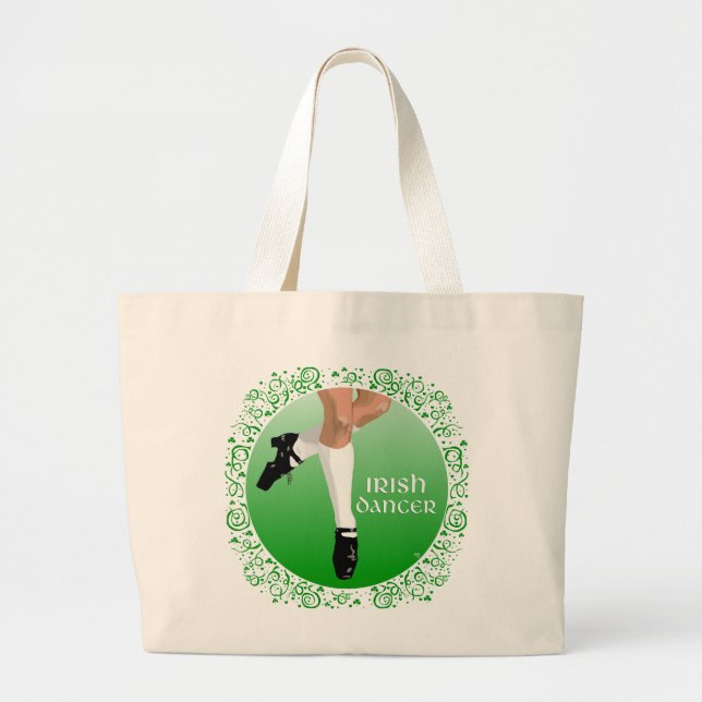 Irish Dancer Hard Shoe Large Tote Bag (Front)