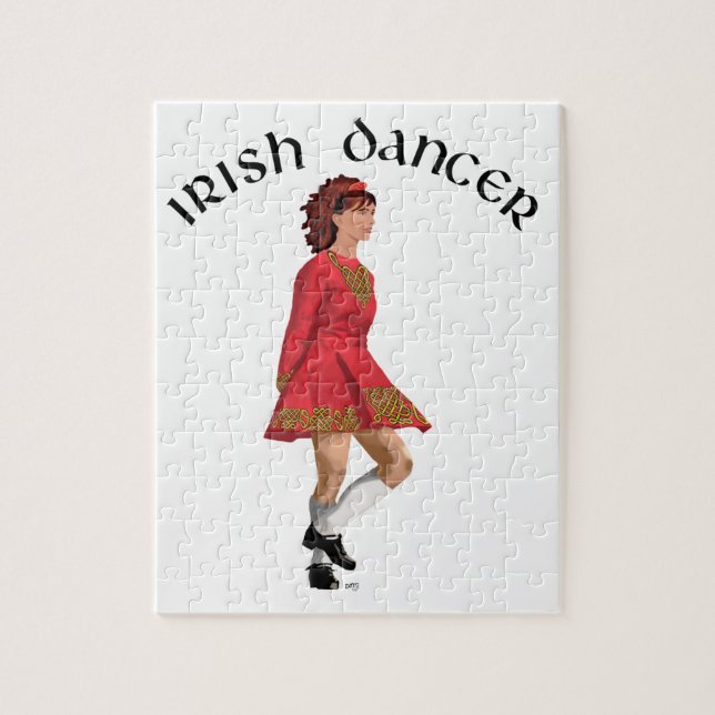 Irish Dancer in Red Jigsaw Puzzle (Vertical)