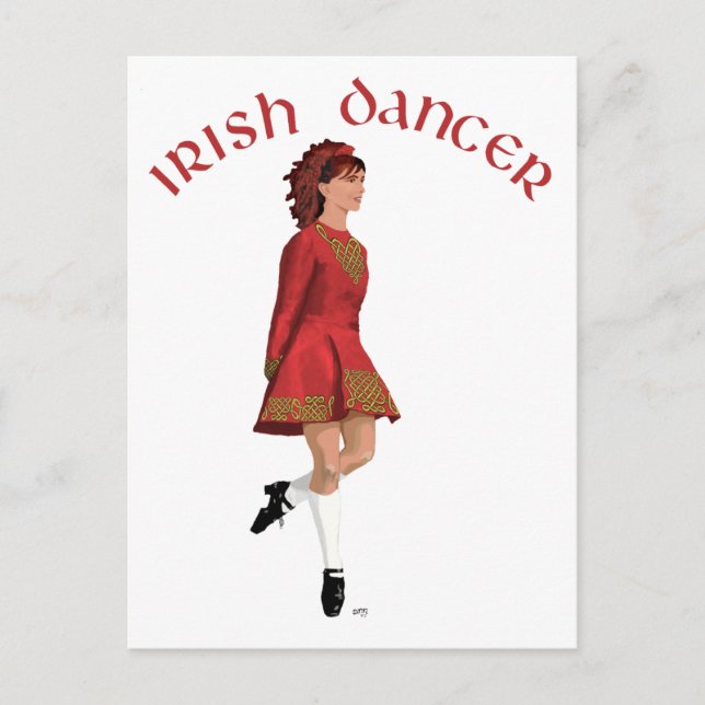 Irish Dancer in Red Postcard (Front)