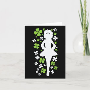 Irish Dancer Silhouette Clover Ireland Shamrock Ir Card