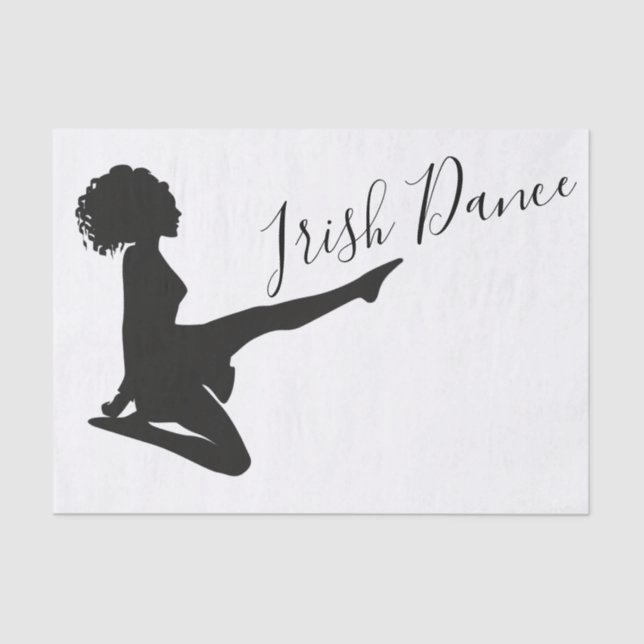 Irish Dancer Soft Shoe Black White Dance Tissue Paper (Front)