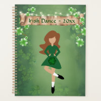 Irish Dancer with Brown Hair and Clovers Dance