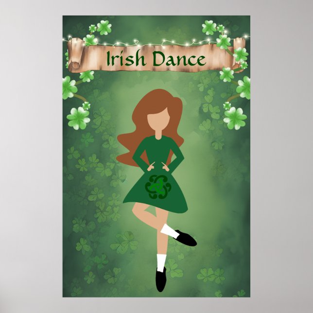 Irish Dancer with Brown Hair | Irish Dance Poster (Front)