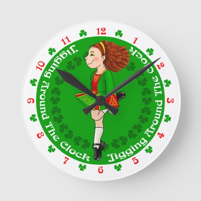 Irish dancing Large Clock (Front)