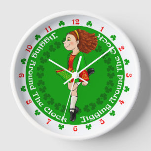 Irish dancing Large Clock
