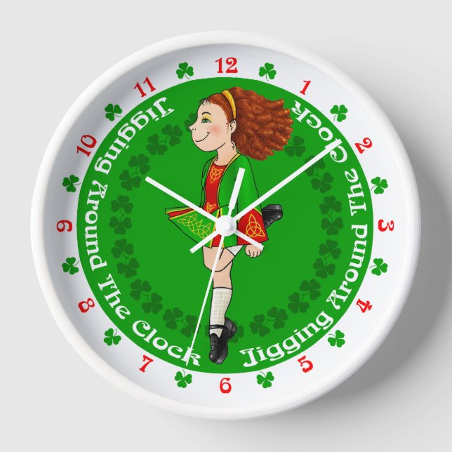 Irish dancing Large Clock (Front)