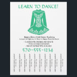 Irish Dancing Lessons Class Tear Off Strips Flyer<br><div class="desc">Promote your Irish dance classes or dancing lessons with this eye-catching flyer. It features an illustration of an Irish dancer's dress in kelly green. This flier is ready to be customised with your business name, phone number and other details. It's designed with tear-off strips (just use a pair of scissors...</div>