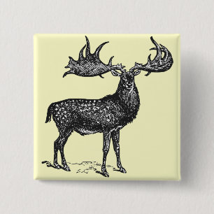 Irish Deer 15 Cm Square Badge