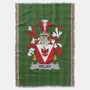 Irish Delap Coat of Arms Family Crest Ireland Throw Blanket