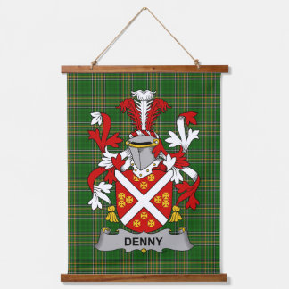 Irish Denny Coat of Arms Family Crest Hanging Tapestry