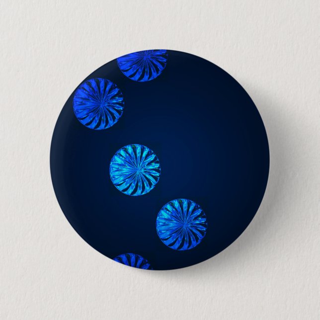 Irish Design Blue Crystal 6 Cm Round Badge (Front)