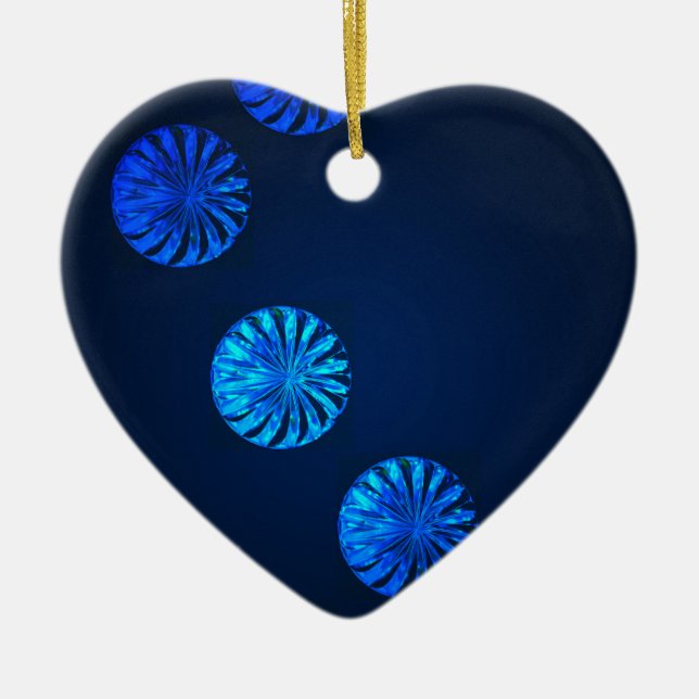 Irish Design Blue Crystal Ceramic Tree Decoration (Front)