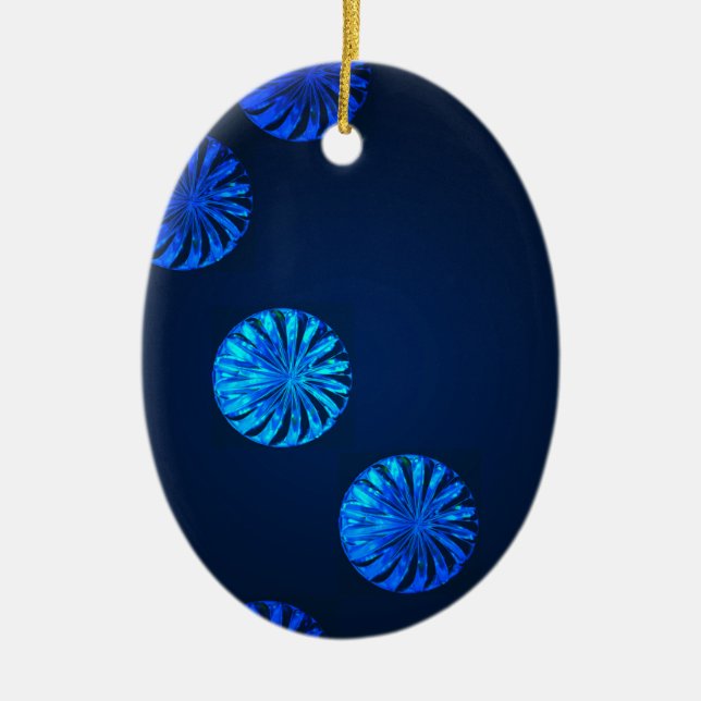 Irish Design Blue Crystal Ceramic Tree Decoration (Front)
