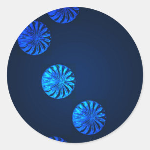 Irish Design Blue Crystal Classic Round Sticker