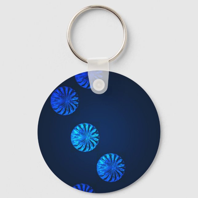 Irish Design Blue Crystal Key Ring (Front)
