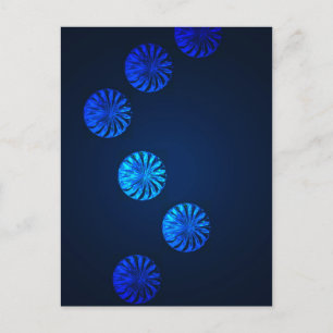 Irish Design Blue Crystal Postcard